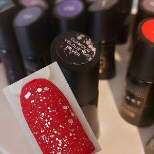 GLAMOUR VELOUR TOP SILVER - TOP MATOWY Z DROBINĄ