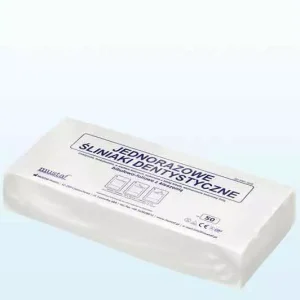 Jednorazowe śliniaki dentystyczne białe 50 szt. BLUDENT